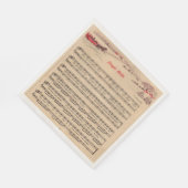 Serviette En Papier Noël Vintage, Cloches Jingle, Partition, (Coin)