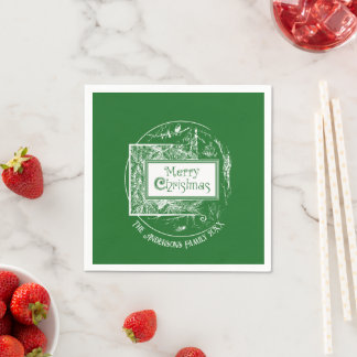 Serviette En Papier Noël vintage rétro artistique personnalisé