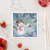 Serviette En Papier Noël vintage snowman (En situation)