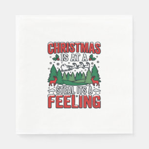 Serviette En Papier Noël Voler C'est Un Sentiment Renne Traîneau Desi