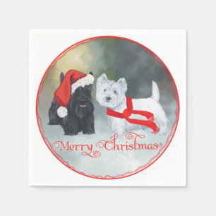 Serviette En Papier Noël Westie Scottie