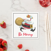 Serviette En Papier Noël Whimsical Père Noël (En situation)