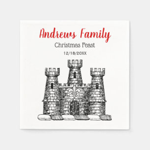 Serviette En Papier Noël Xmas Emblème de Château Héraldique Crête C