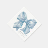 Serviette En Papier Noeud Bleu : la mariée se noue (Coin)