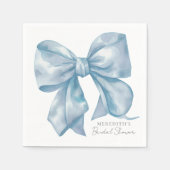 Serviette En Papier Noeud Bleu pour le Mariage de la Mariée (Devant)