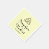 Serviette En Papier Noeud celtique en or et Mariage ivoire Napkin (Coin)