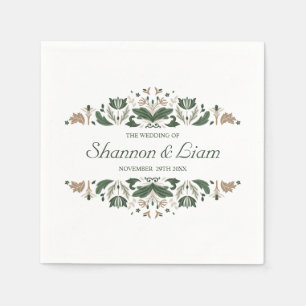 Serviette En Papier noeud celtique   Mariage Floral Irlandais moderne 