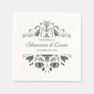 Serviette En Papier noeud celtique   Mariage Floral Irlandais moderne 