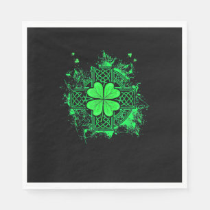 Serviette En Papier Noeud Celtique Shamrock irlandais Trois feuilles C
