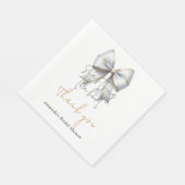 Serviette En Papier Noeud d'amour Or Blanc Bow Mariage Shower (Coin)