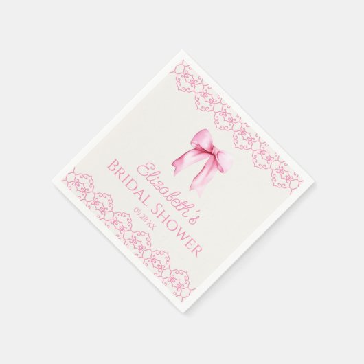 Serviette En Papier Noeud Papillon Coquette Mariage (Coin)