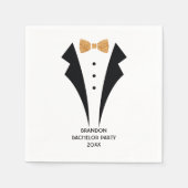 Serviette En Papier Nœud papillon doré Tuxedo Enterrement de vie de ga (Devant)