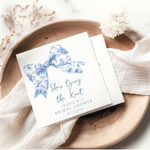 Serviette En Papier Noeud papillon floral bleu pour la fête de mariage