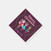 Serviette En Papier Noeud rouge fleur de ballon Noël (Coin)