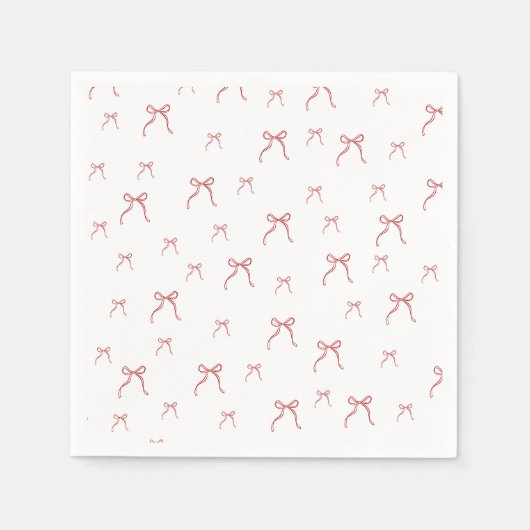 Serviette En Papier Noeud rouge Noël moderne (Devant)