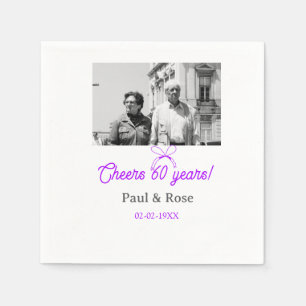 Serviette En Papier Nœud violet pour les 60 ans d'anniversaire de mari
