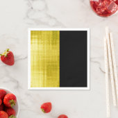 Serviette En Papier Noir à panneau or (En situation)