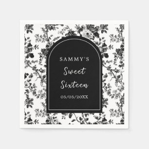Serviette En Papier Noir Antique Chinoiserie Sweet Sixteen