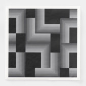 Serviette En Papier Noir, argent, cool, unique, tendance formes carrés (Devant)