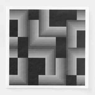 Serviette En Papier Noir, argent, cool, unique, tendance formes carrés