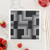 Serviette En Papier Noir, argent, cool, unique, tendance formes carrés (En situation)