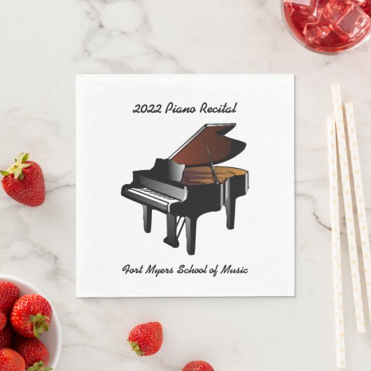 Serviette En Papier Noir Baby Grand Piano Considérant (En situation)