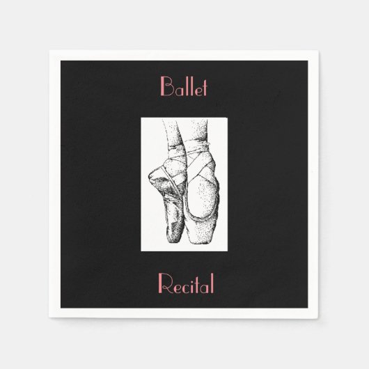 Serviette En Papier Noir Ballet Considérant Papier Naples (Devant)