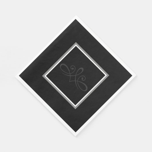 Serviette En Papier Noir & Blanc (Coin)