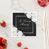 Serviette En Papier Noir blanc Argent Floral Funérailles (En situation)