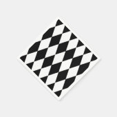 Serviette En Papier Noir blanc Arlequin Diamonds Motif Design (Coin)