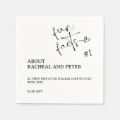 Serviette En Papier Noir Blanc Chic Moderne Fun Faits Coeur Script (Devant)