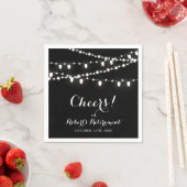 Serviette En Papier Noir & Blanc | Élégant Parti de retraite classique (En situation)