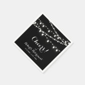 Serviette En Papier Noir & Blanc | Élégant Parti de retraite classique (Coin)