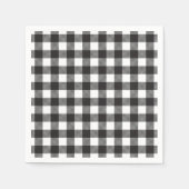 Serviette En Papier noir blanc En vichy Buffalo Plaid Farming (Devant)