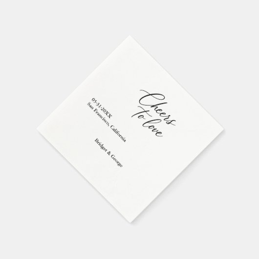 Serviette En Papier noir & blanc encourage à aimer le script (Coin)