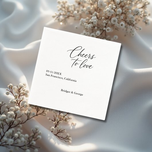 Serviette En Papier noir & blanc encourage à aimer le script