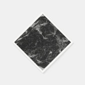 Serviette En Papier Noir blanc et marbre d'argent Glam moderne (Coin)