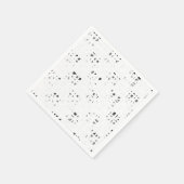 Serviette En Papier Noir, Blanc, Gris Imprimer 2 Naples (Coin)