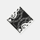 Serviette En Papier Noir & Blanc Miroir Image Musique Naples (Coin)