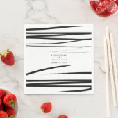 Serviette En Papier Noir blanc moderne Abstrait mariage Faveur (En situation)