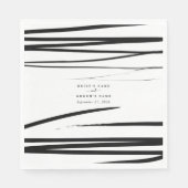 Serviette En Papier Noir blanc moderne Abstrait mariage Faveur (Devant)
