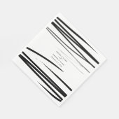 Serviette En Papier Noir blanc moderne Abstrait mariage Faveur (Coin)