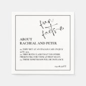 Serviette En Papier Noir Blanc Moderne Fun Facts Coeur Script Cocktail (Devant)