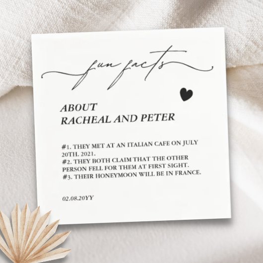 Serviette En Papier Noir Blanc moderne Fun Fun Faits Calligraphie Mari