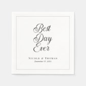 Serviette En Papier Noir & Blanc moderne Meilleur Jour Édition Ever Ma (Devant)