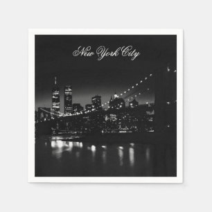 Serviette En Papier Noir & Blanc New York City