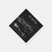 Serviette En Papier Noir & Blanc New York City (Coin)