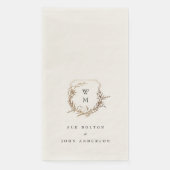 Serviette En Papier noir blanc or classique monomotif motif (Devant)