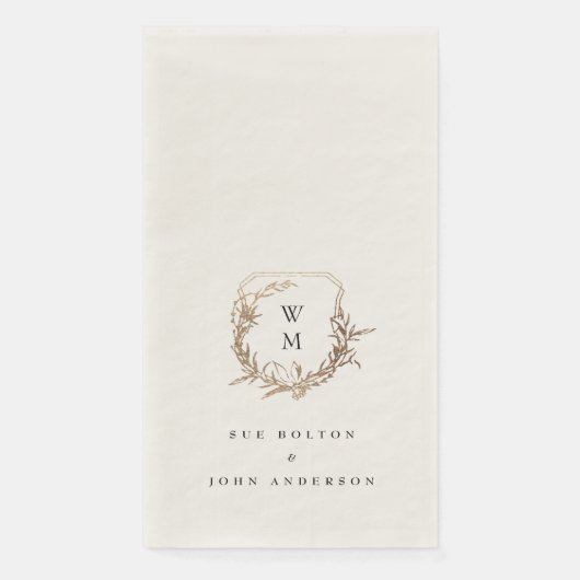 Serviette En Papier noir blanc or classique monomotif motif (Devant)