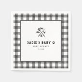 Serviette En Papier Noir blanc Plaid En vichy bébé Baby shower Q (Devant)